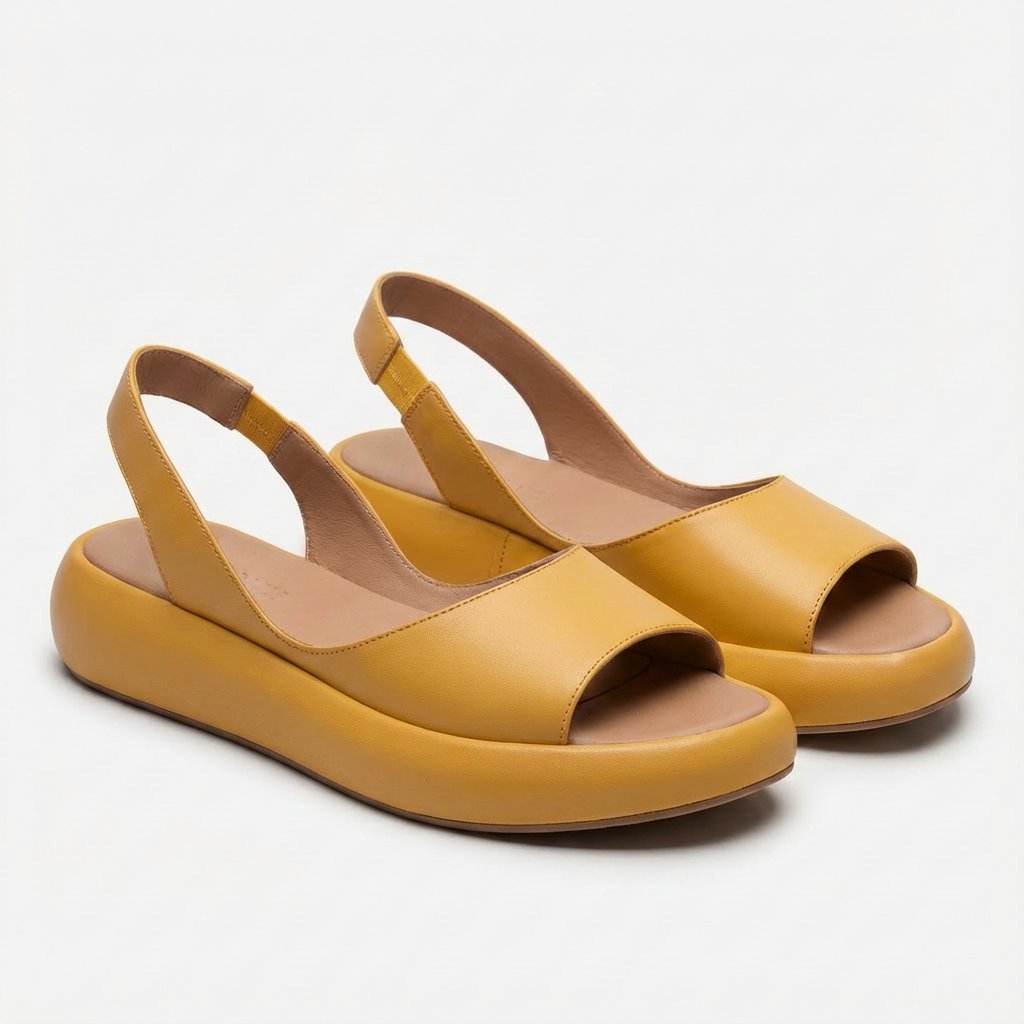 Celeste Women's Open Toe Slingback Flatform Sandals, view 7