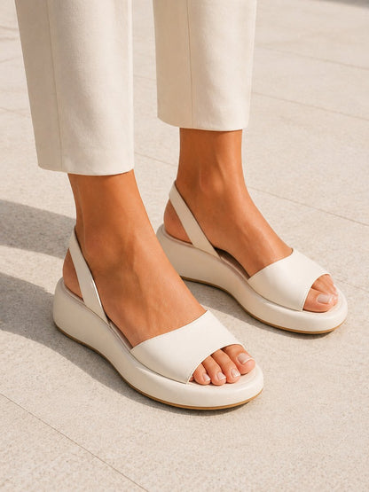 Adeline Women's Open Toe Slingback Low Wedge Sandals, view 1