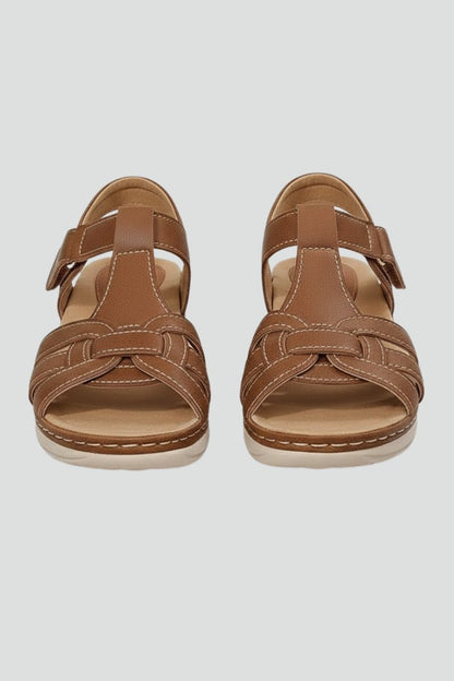 Margot Women's Open Toe Woven Strap Flat Sandals, view 1