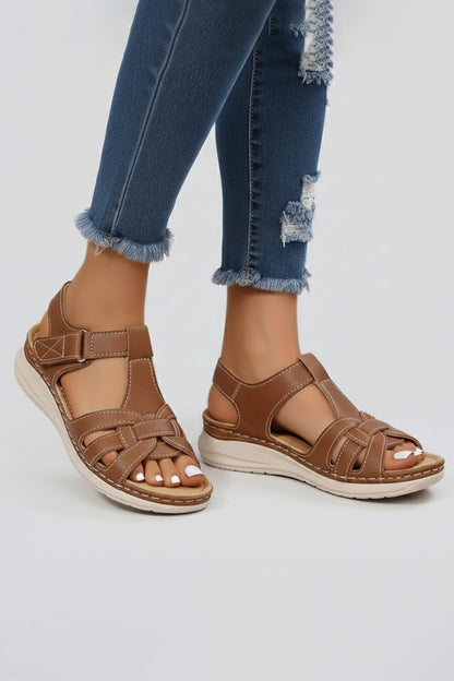 Margot Women's Open Toe Woven Strap Flat Sandals, view 3