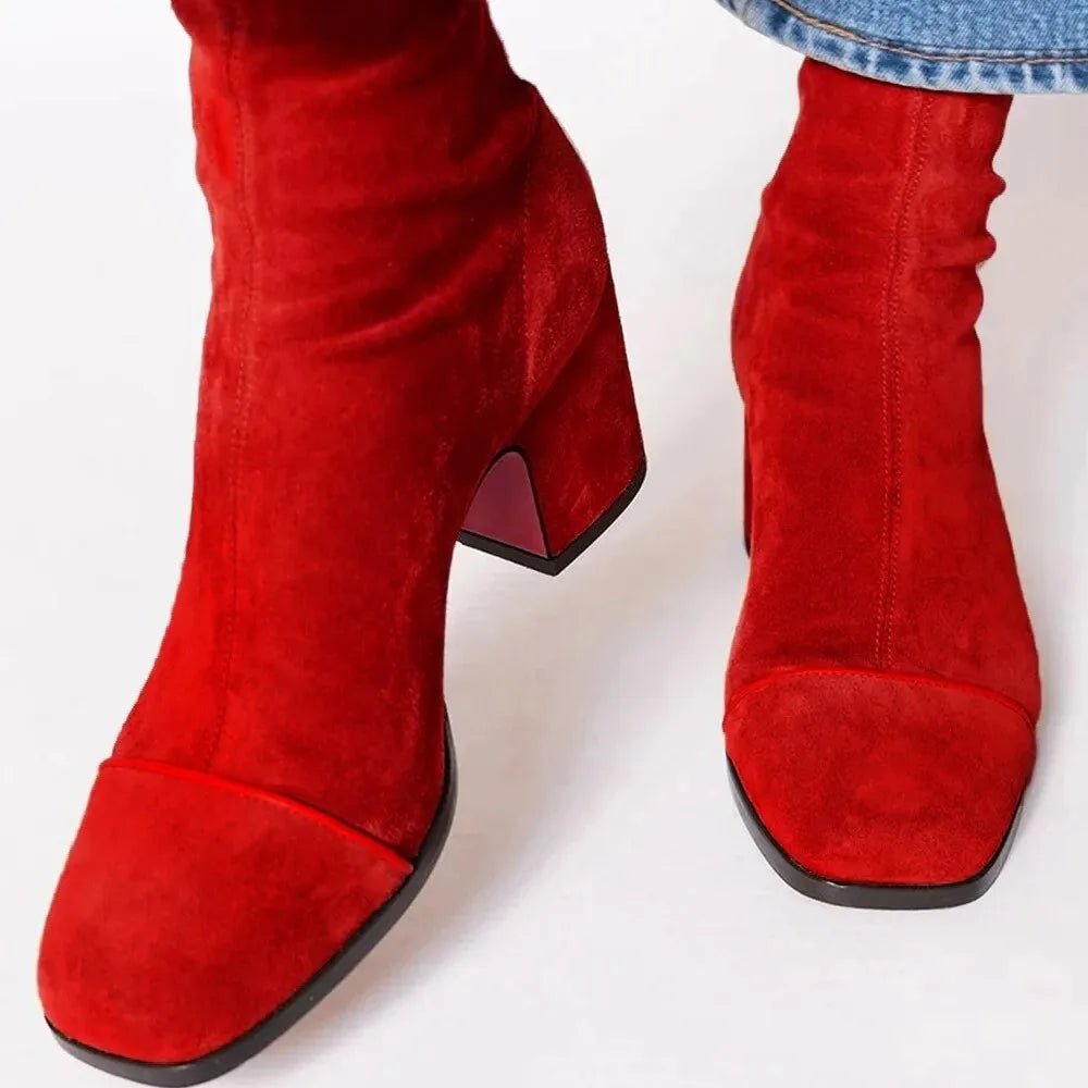 Willow Women's Square Toe Block Heel Side Zip Ankle Boots, view 2