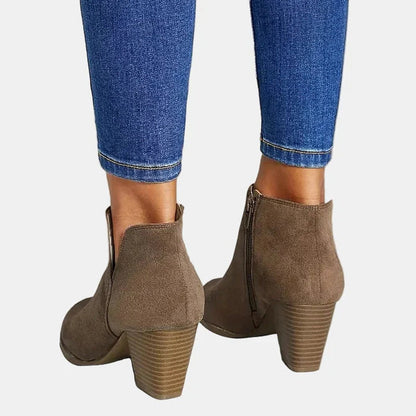 Lottie Women's Suede Block Heel Ankle Boots, view 4