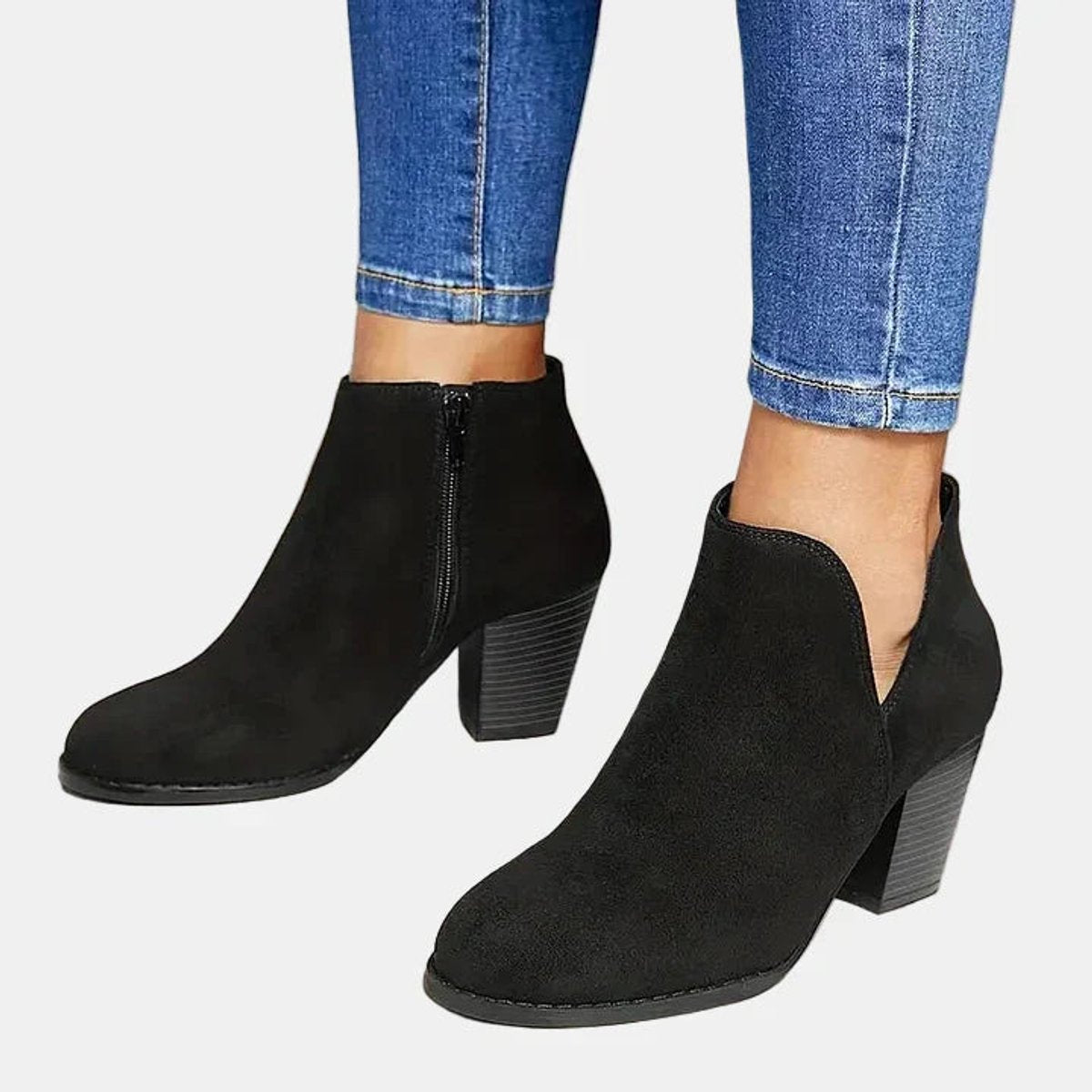 Lottie Women's Suede Block Heel Ankle Boots, view 5