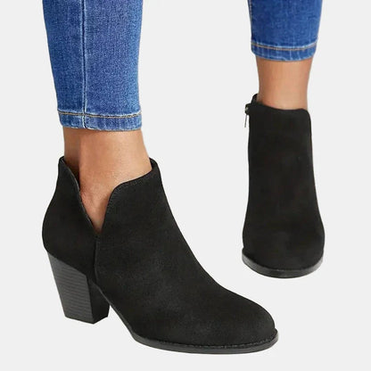 Lottie Women's Suede Block Heel Ankle Boots, view 6